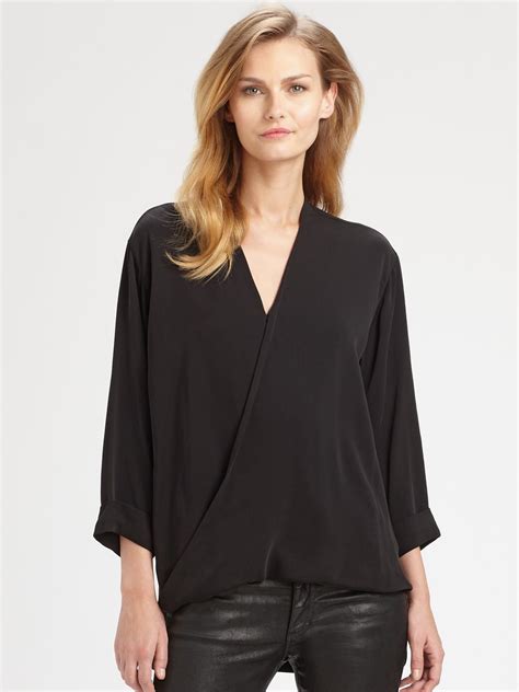 black michael michael kors meilie split back blouse|michael kors blouse shirt.